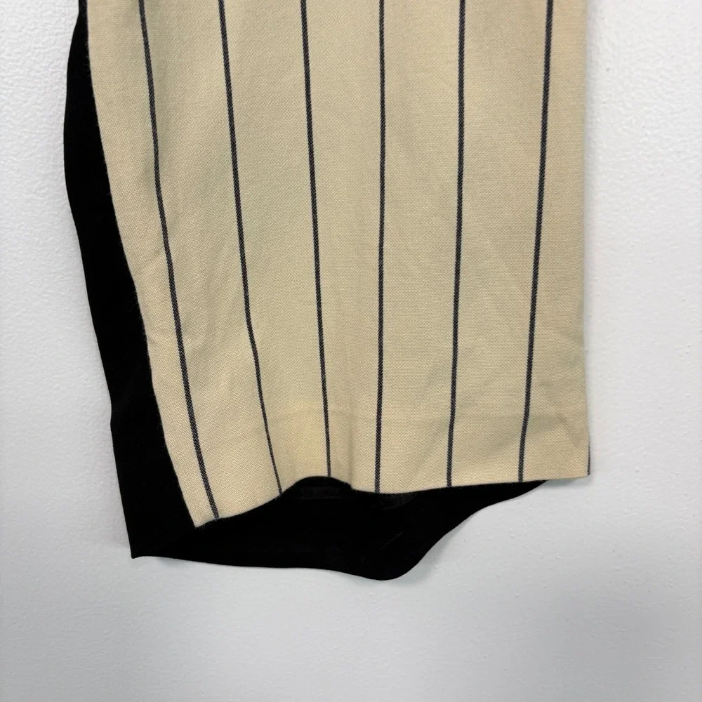 Tory Burch Women Pants Sz 0 Cream Black Rowing Stripe Colorblock Elastic Waist